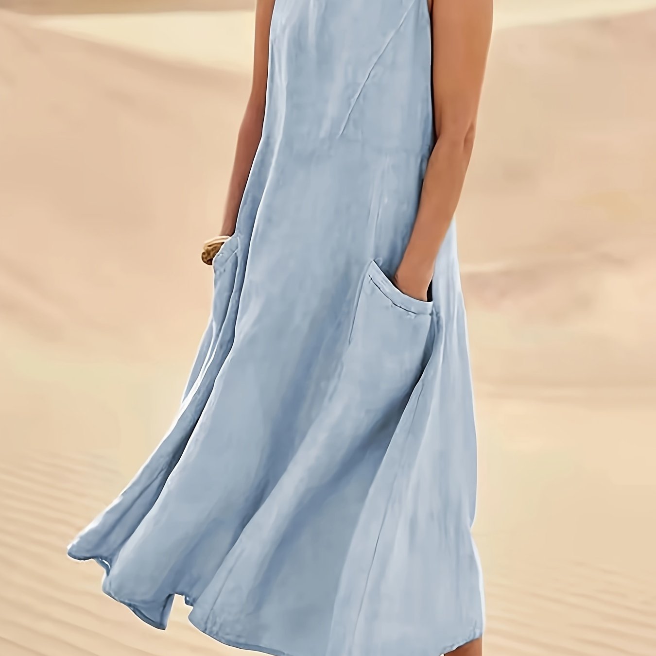 Sleeveless Pocket Maxi Dress