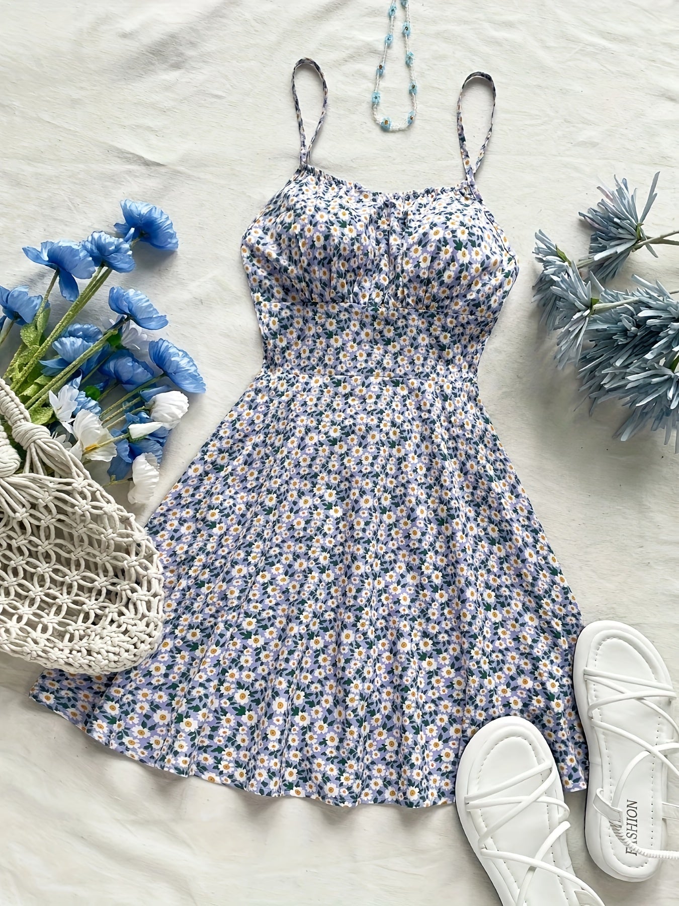 Floral Backless Bow Sundress