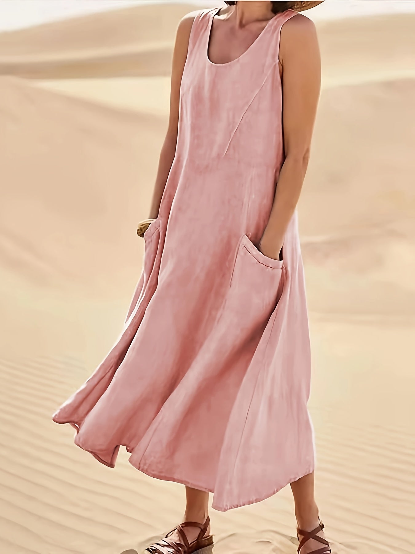 Sleeveless Pocket Maxi Dress