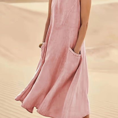 Sleeveless Pocket Maxi Dress