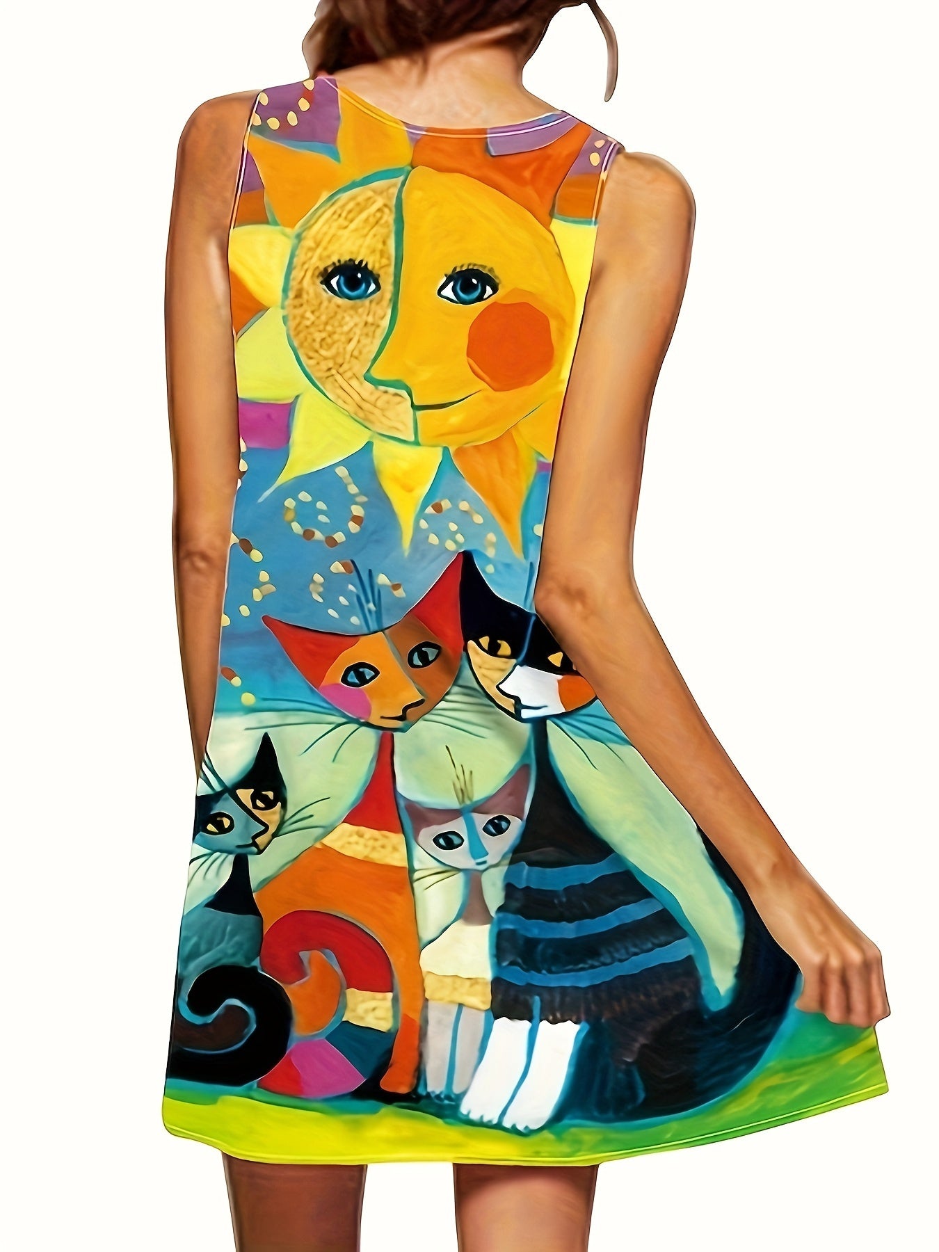 Whimsical Cat Art Dress