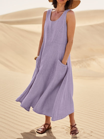 Sleeveless Pocket Maxi Dress